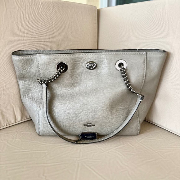 Coach Handbags - Coach, Turnlock Chain Tote/ Shoulder Bag